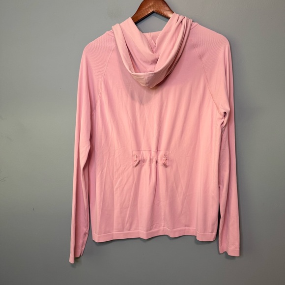 GYMSHARK Breeze Lightweight Seamless Hoodie in Shell Pink. Size Large ? - Picture 5 of 11